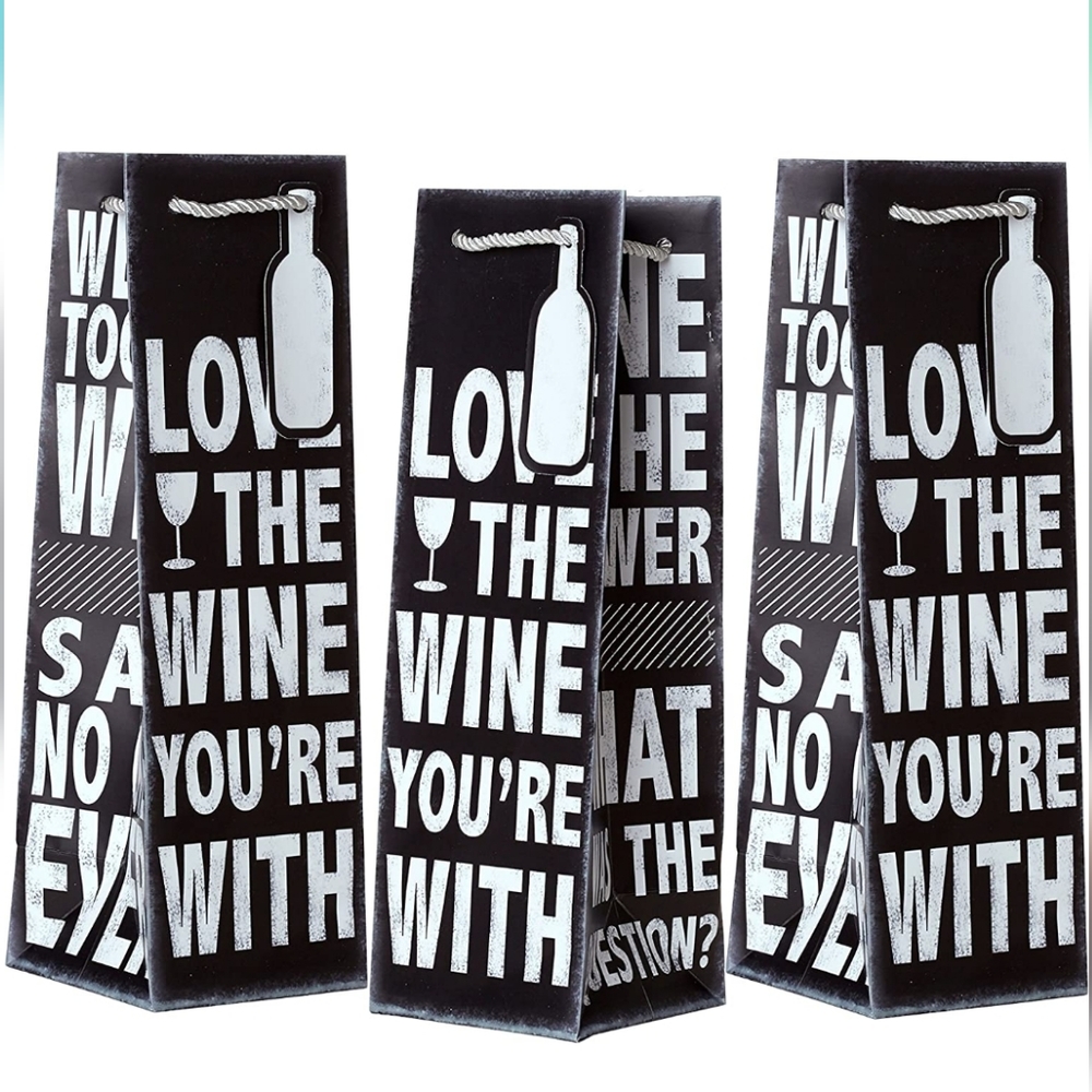 Jillson Roberts Love the Wine You're With Gift Bags 3 Pack